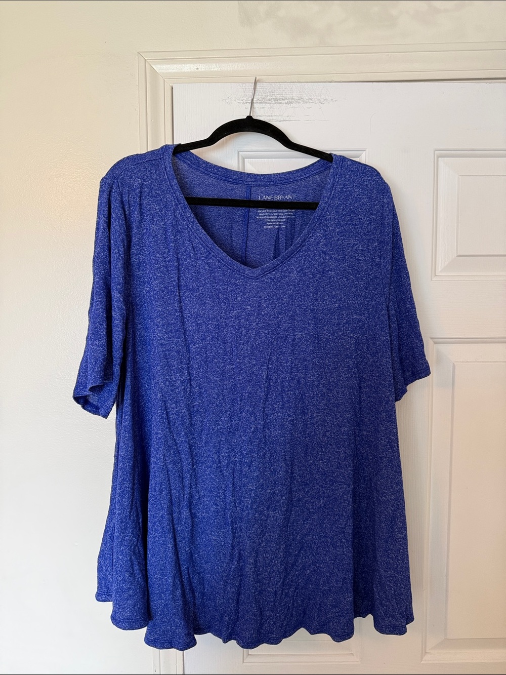 Lane Bryant Heathered Royal Blue V-Neck Short Sleeve Tunic